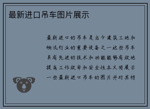 最新进口吊车图片展示